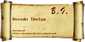 Bozsán Ibolya névjegykártya