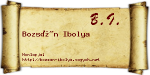 Bozsán Ibolya névjegykártya