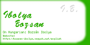 ibolya bozsan business card